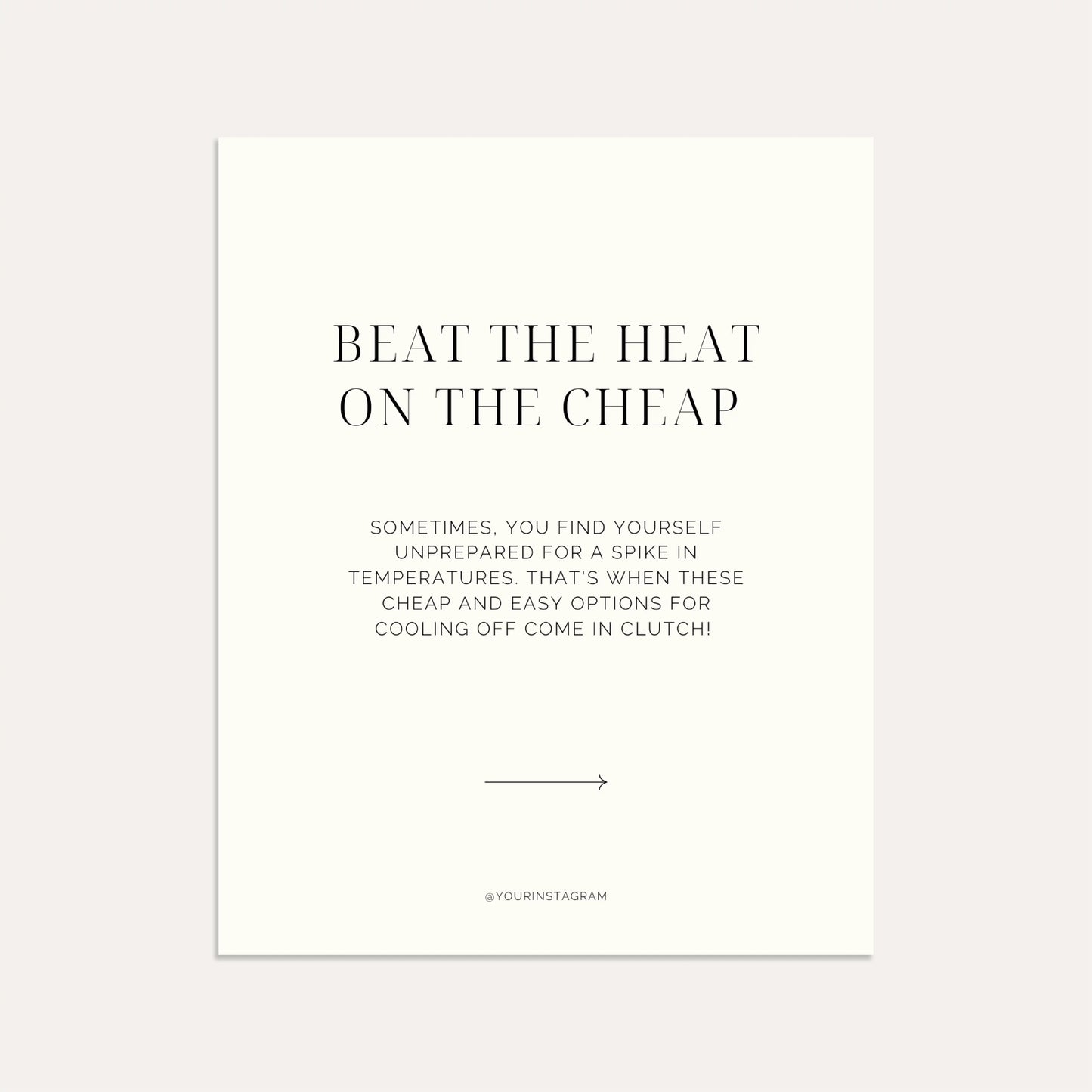 Beat the Heat on the Cheap- Linen