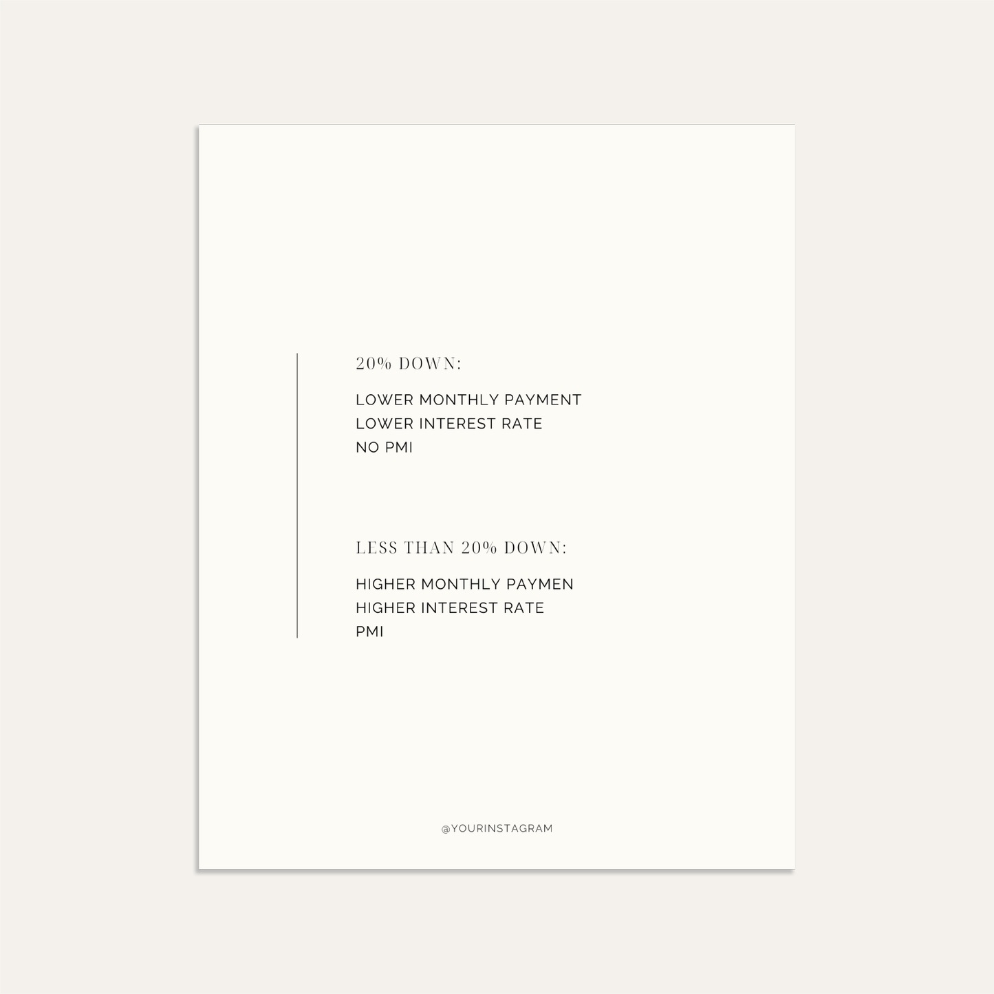 20% Down Payment (Linen)