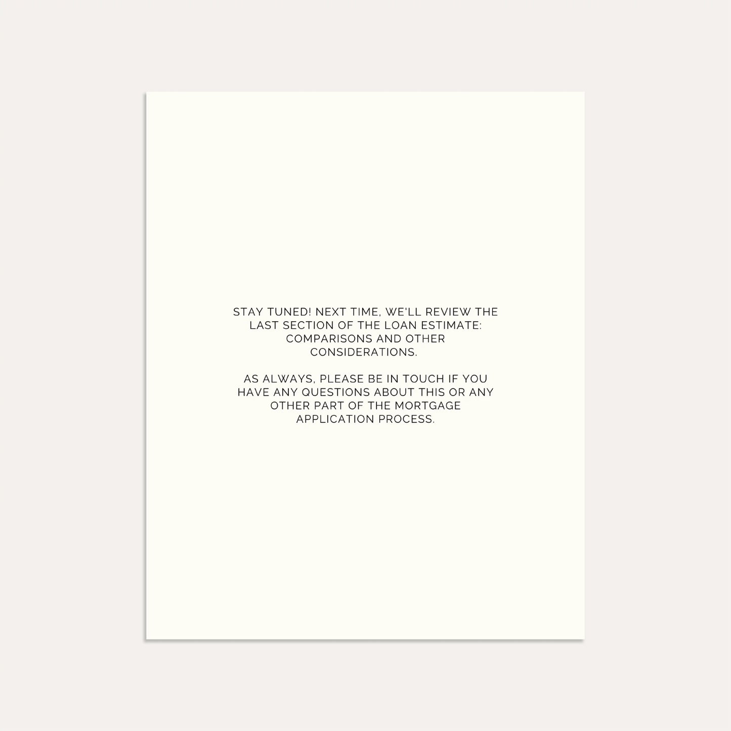 Loan Estimate 101 Part 2- Linen