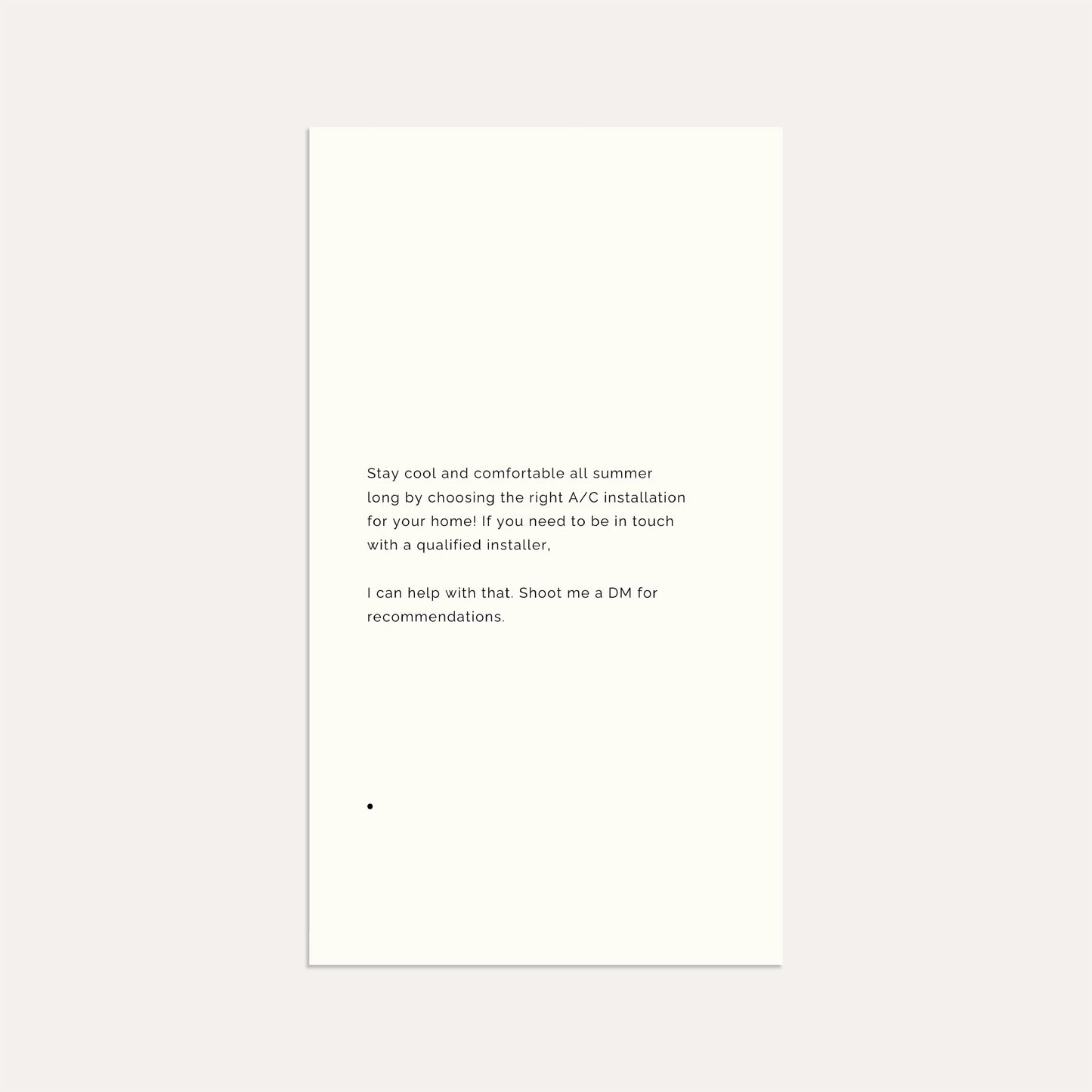 Air Conditioning Options- Linen