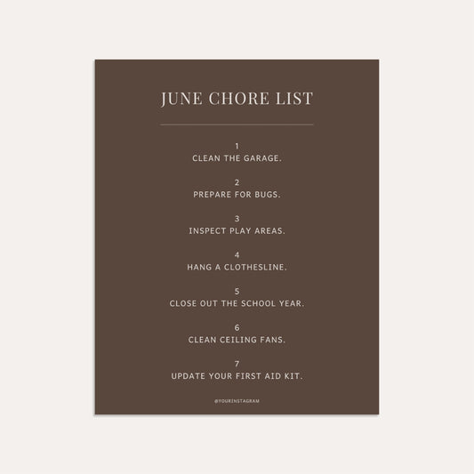 June Chore List - Sage