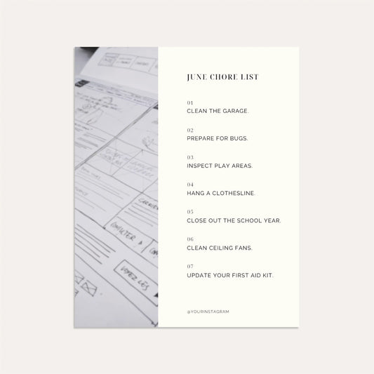 June Chore List - Linen