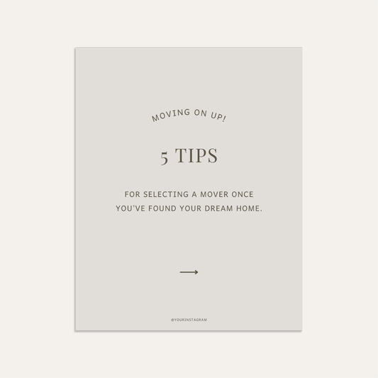 Five tips for selecting a mover once you've found your dream home. (Sage)