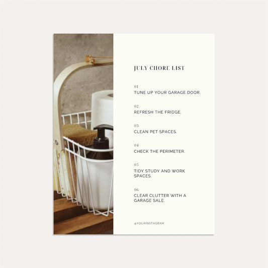July Chore List- Linen