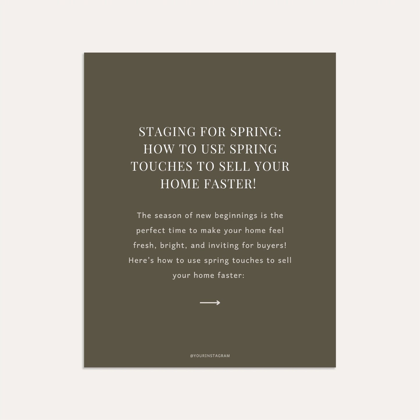 Staging for Spring