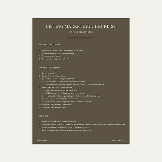 Listing Marketing Checklist - Sage