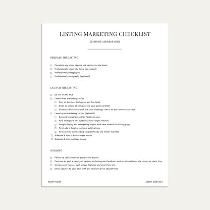 Listing Marketing Checklist - Sage